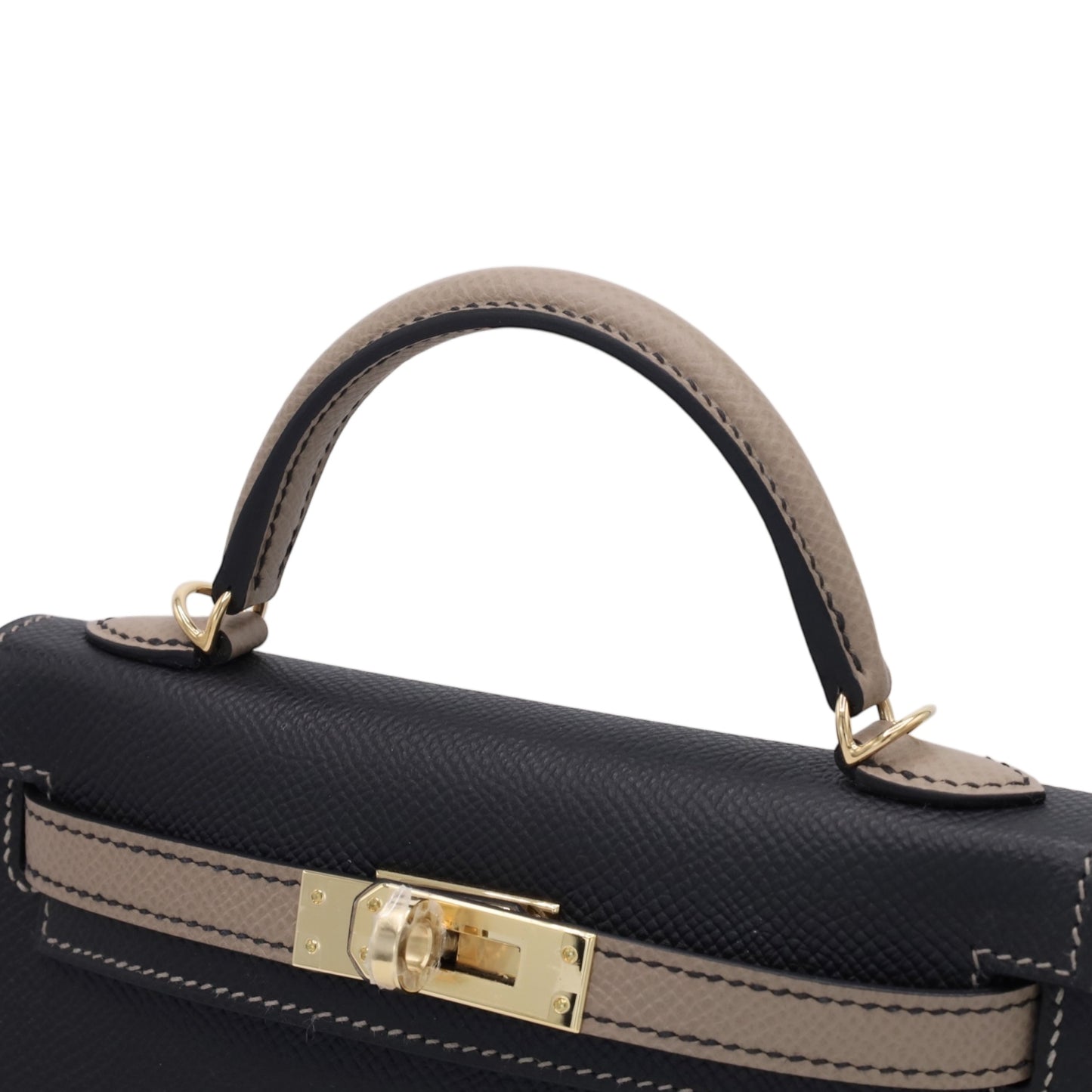 迷你凯莉包 2 个人订单 Vaux Epson 黑色 Griasphalt 香槟金色五金件 W 雕刻