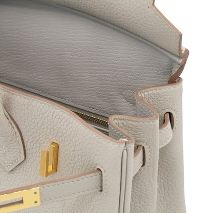 バーキン25　トゴ　パールグレー　GP　K刻印