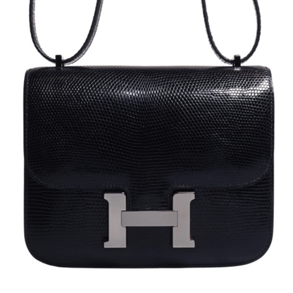 コンスタンスミニ　リザード　ブラック　ルテニウム金具　□I刻印