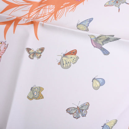 Carre 90 Hermes Story Silk White