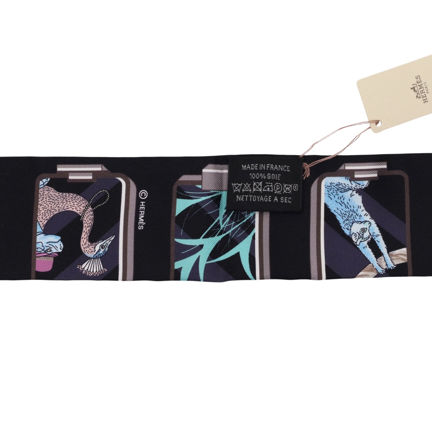 ツイリー　エルメス・ストーリー　シルク　ブラック