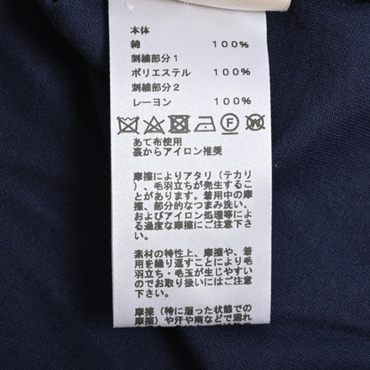 Tシャツ　H刺繍　コットン　ネイビー　36