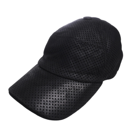 Jet Cap Punched Leather Black 61
