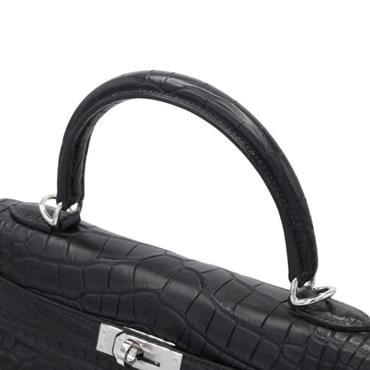 ケリー25　アリゲーターマット　ブラック　SS　K刻印