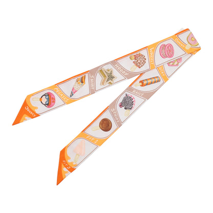 ツイリー　Ice Craem　シルク　ホワイト　オレンジ