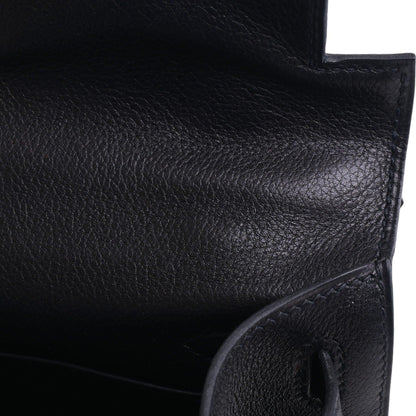 Pochette Kelly Evergrain Black SS □I engraved
