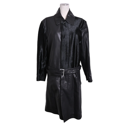 トレンチコート　トロイカ　カーフ　ブラック　44