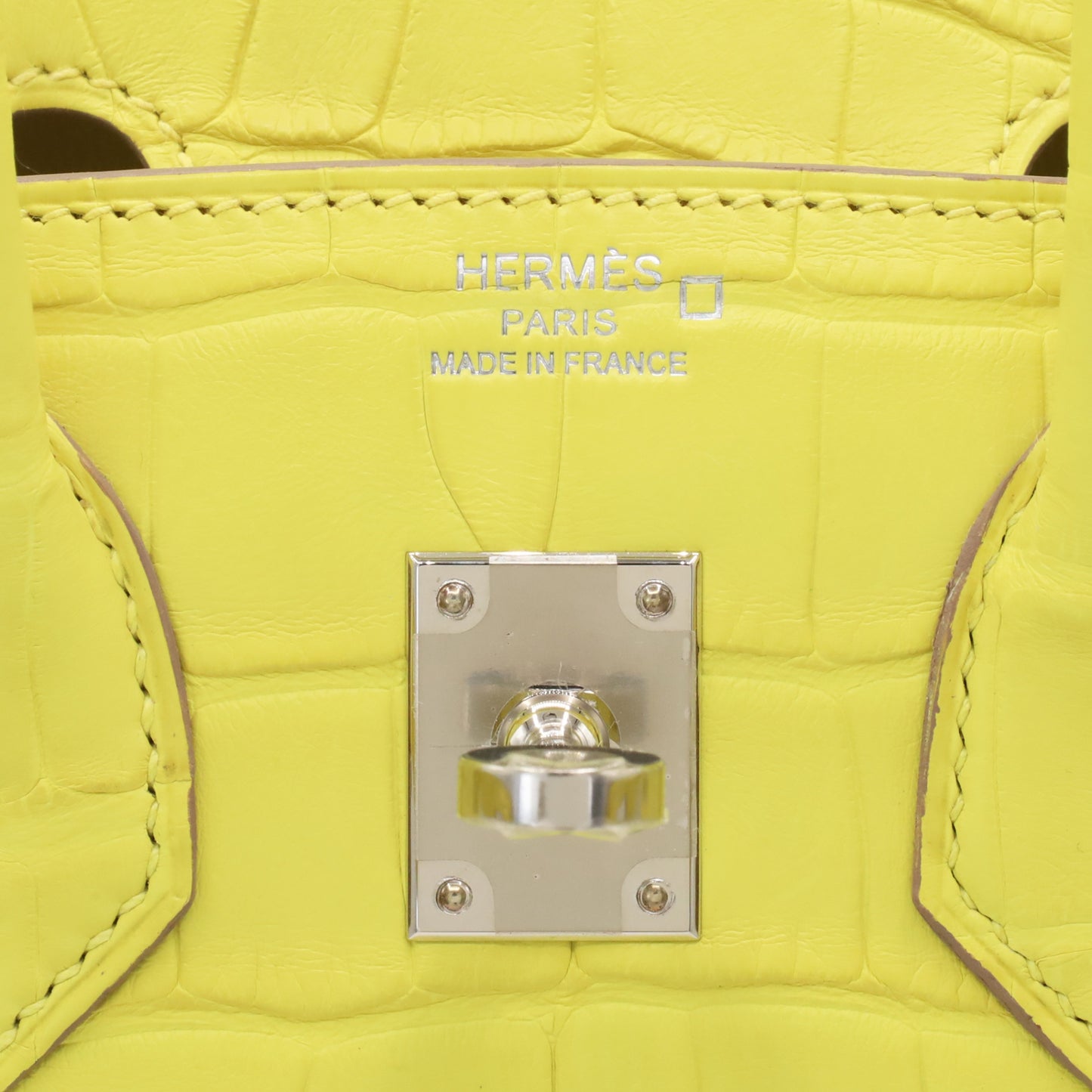 Birkin 25 Alligator Matte Lime SS WStamp