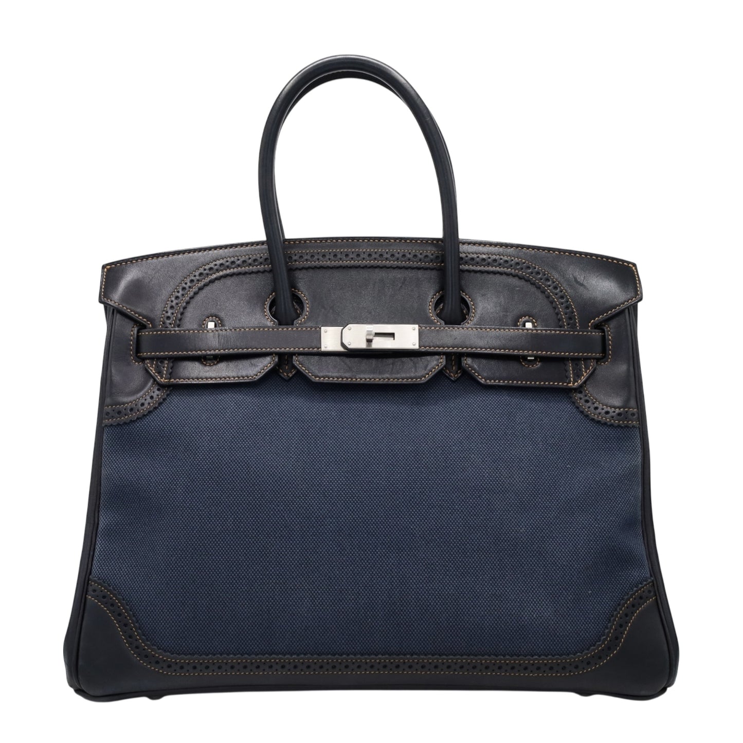 Birkin 35 Gillies Denim Fonce Blue Black SS □PStamp