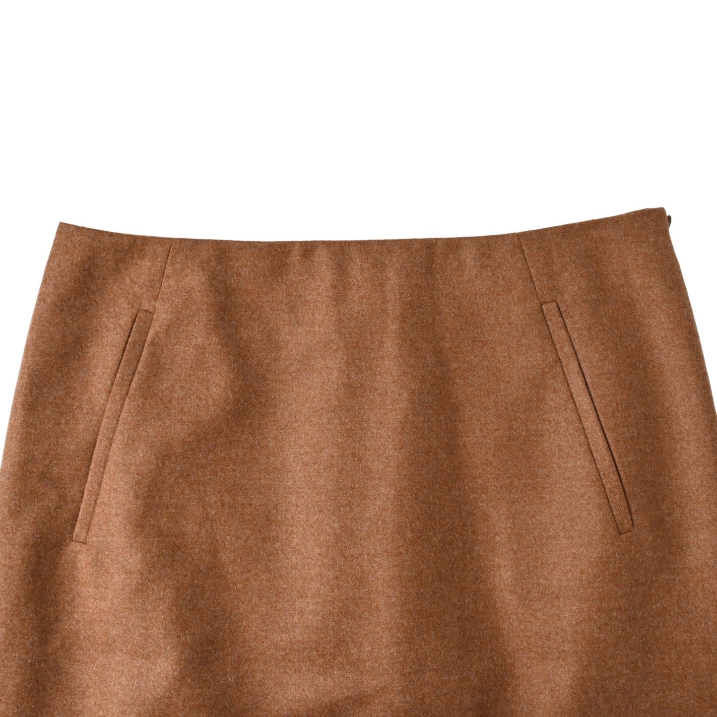 フレアスカート　ウール混　ブラウン　38