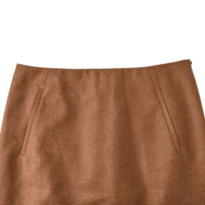 フレアスカート　ウール混　ブラウン　38