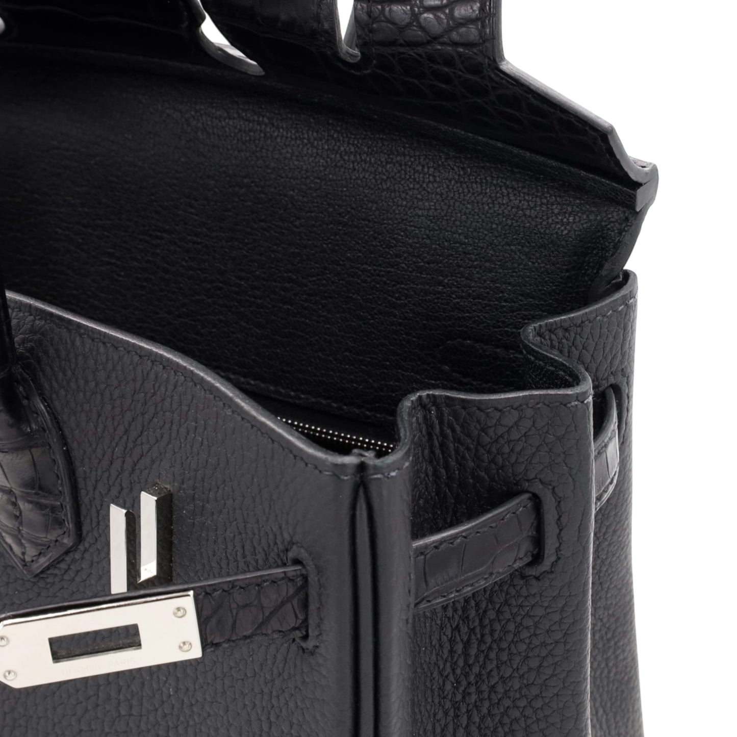 Birkin 25 Touch Alligator Togo Black SS UStamp