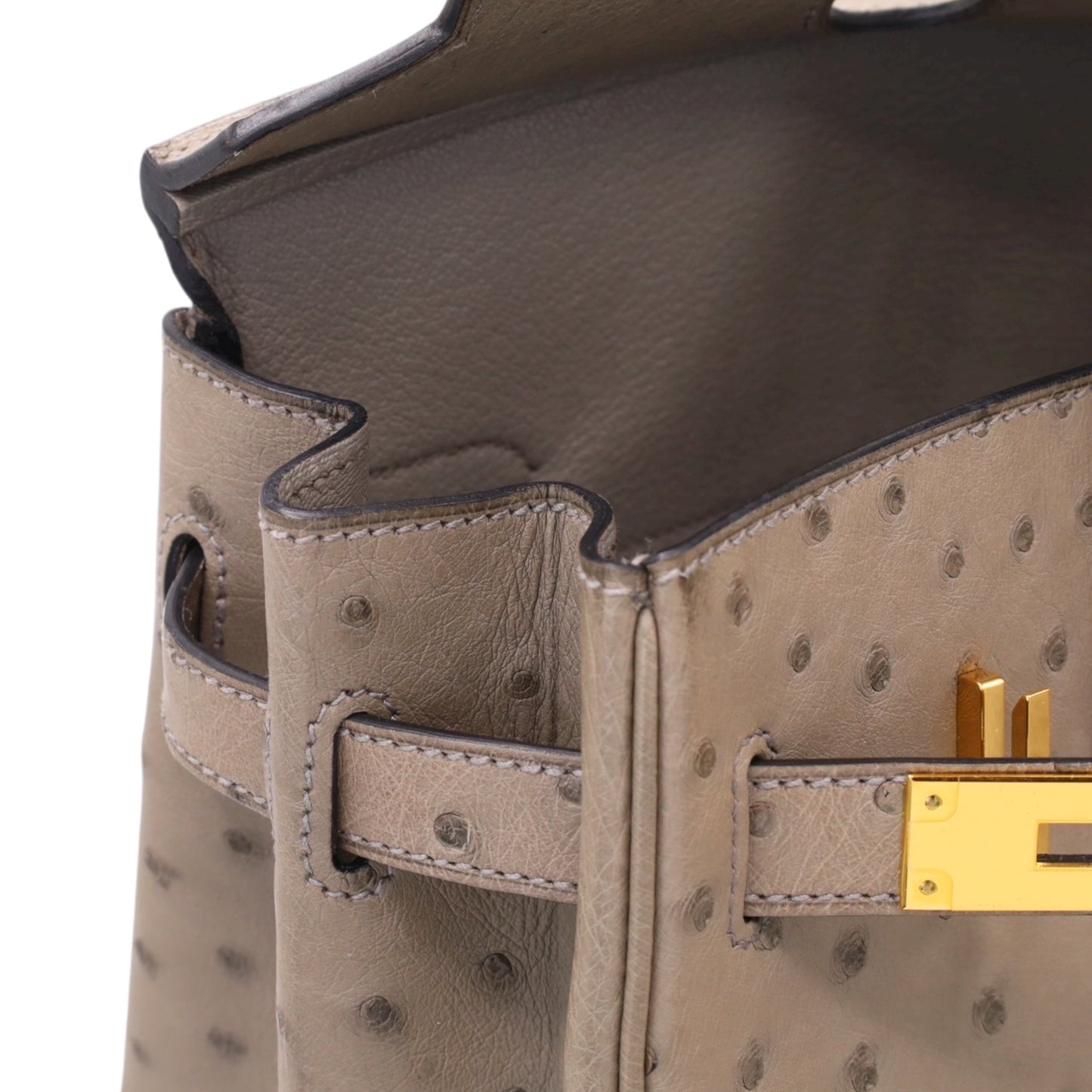 バーキン30　オーストリッチ　ムース　GP　□R刻印