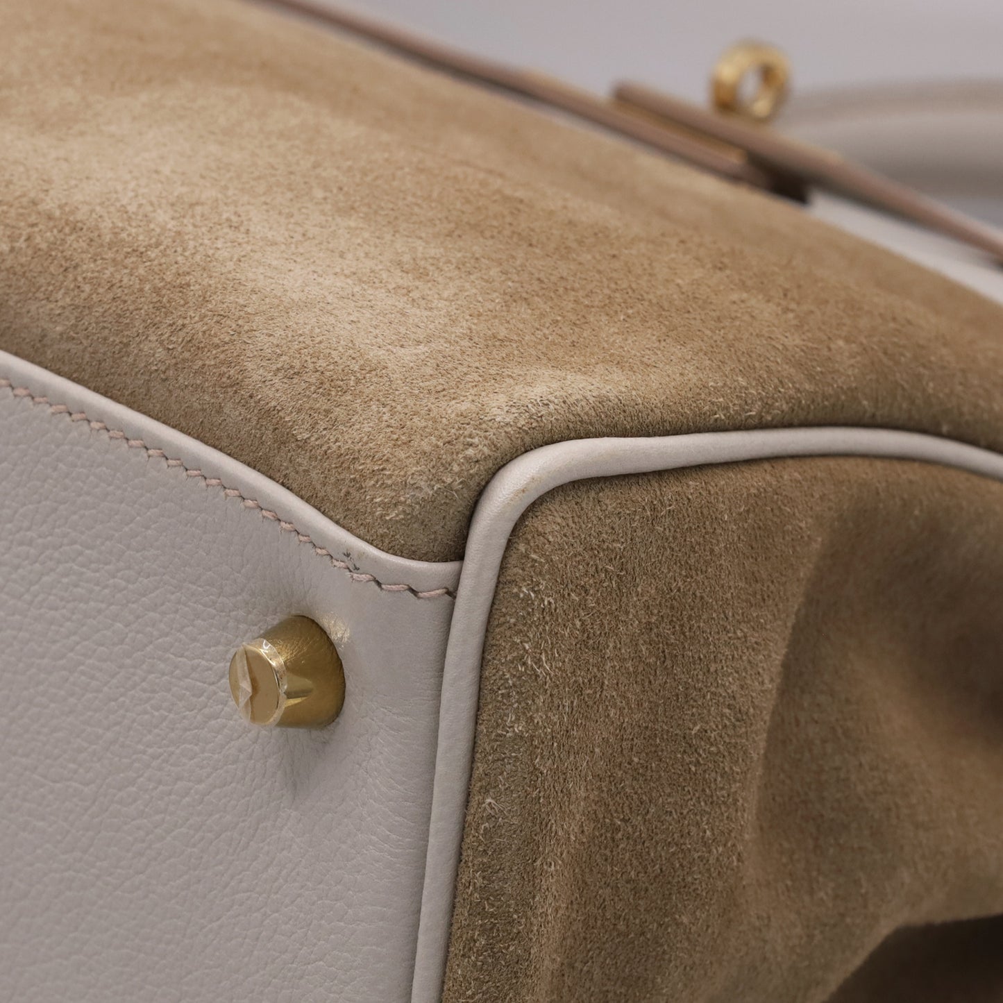 Kelly 32 Voever Color Grizzly Pearl Gray Champagne Gold Hardware □Q Stamp