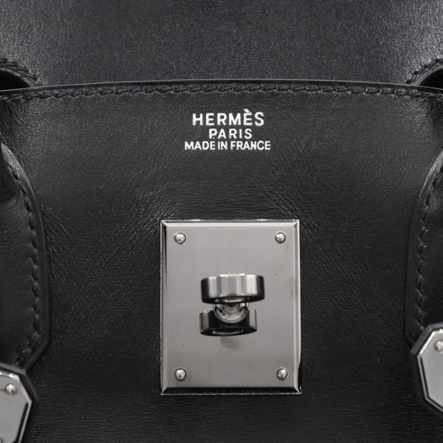 バーキン30　ボックスカーフ　ブラック　ルテニウム金具　□G刻印