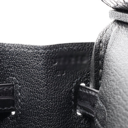 Birkin 25 Touch Alligator Togo Black SS UStamp