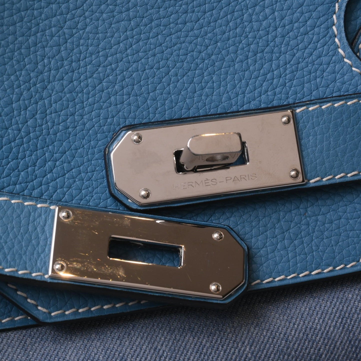 Shoulder Birkin Torillon Clemence Denim Blue Jean SS □K engraved