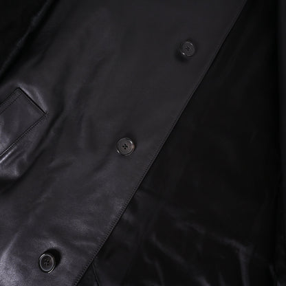 トレンチコート　トロイカ　カーフ　ブラック　44