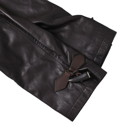 ダッフルコート　レザー　ブラウン　46