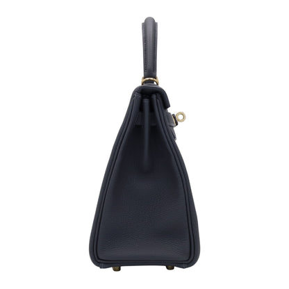 Kelly 25 Togo Ardoise Champagne Gold W engraved