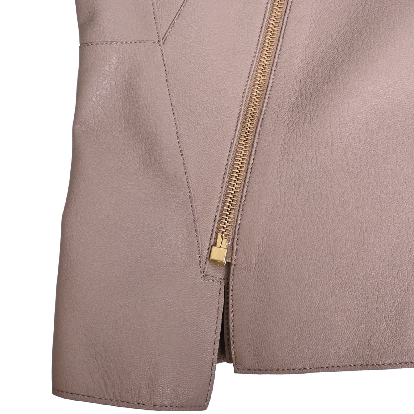 ライダースジャケット　ラム　ベージュ　38