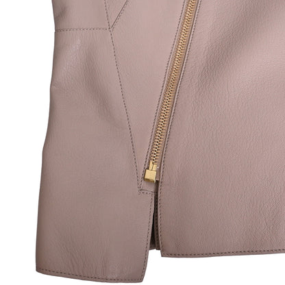 ライダースジャケット　ラム　ベージュ　38