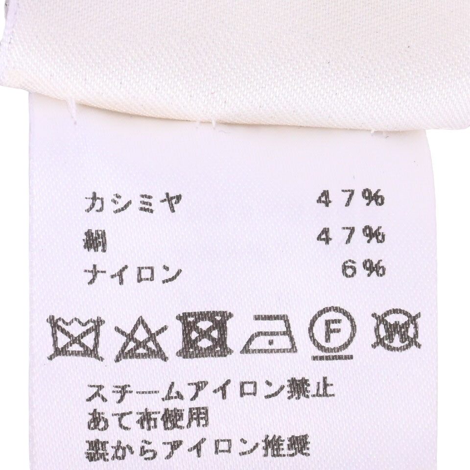 ニットワンピース　式典用馬勒　カシミヤ　ブラック　ホワイト　34