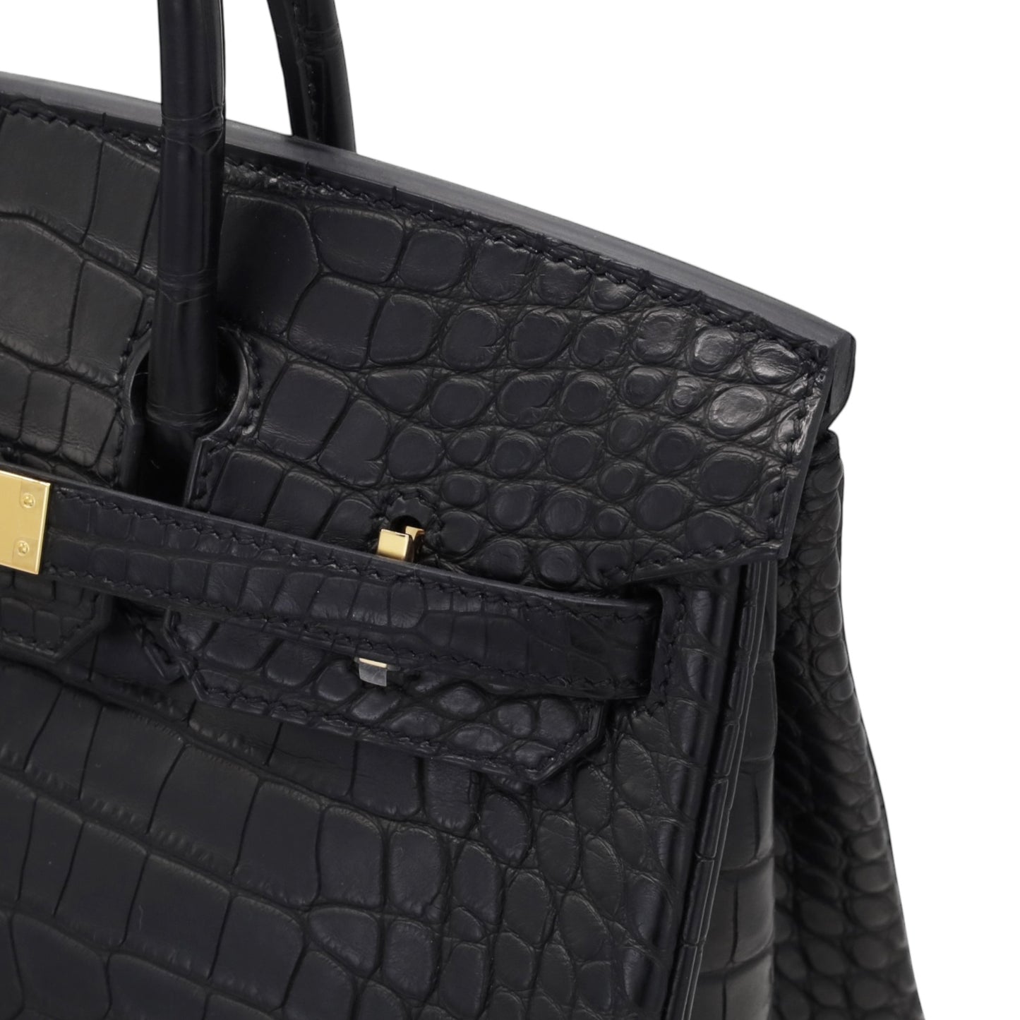 バーキン25　アリゲーターマット　ブラック　GP　K刻印