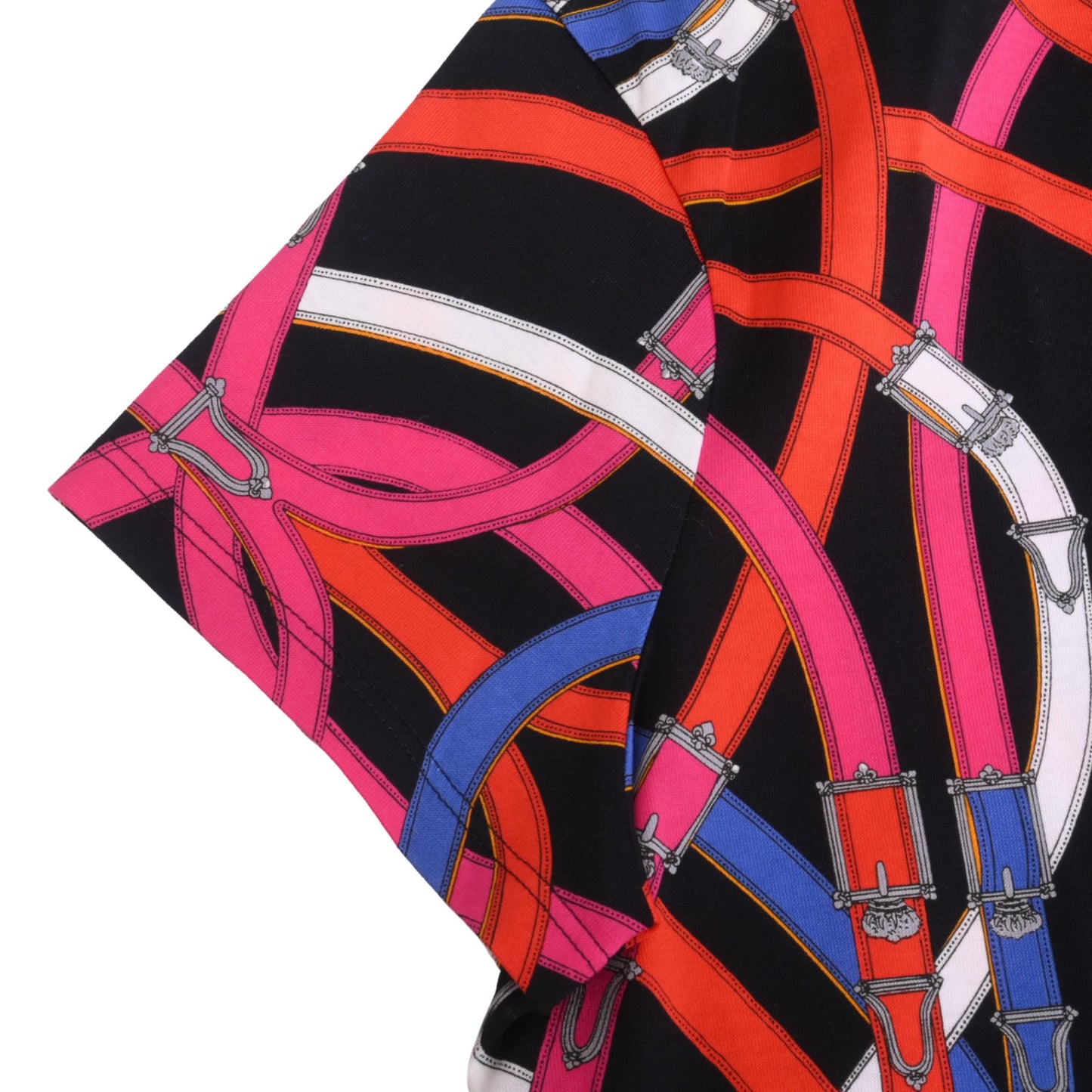 Tシャツ　コットン　マルチカラー　ブラック　38