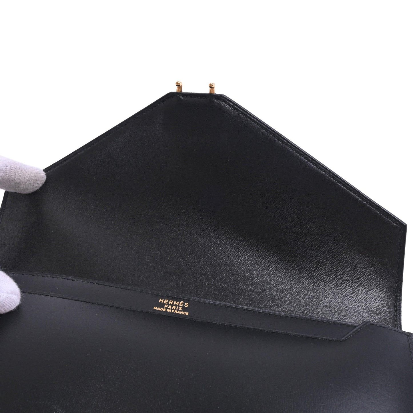 メドール　クラッチバッグ　ボックスカーフ　ブラック　GP　〇X刻印