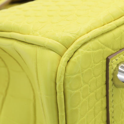 Birkin 25 Alligator Matte Lime SS WStamp