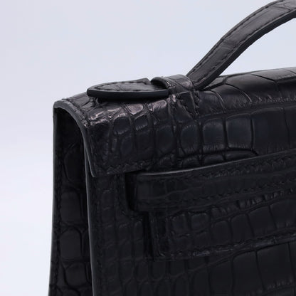 Pochette Kelly Alligator Matte Black SS WStamp