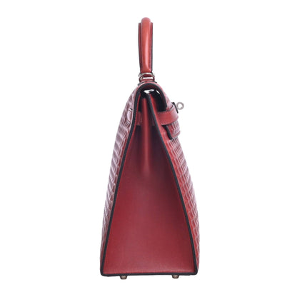 Kelly 32 Dewitch Waffle Box Calf Rouge Ash SS □G engraved