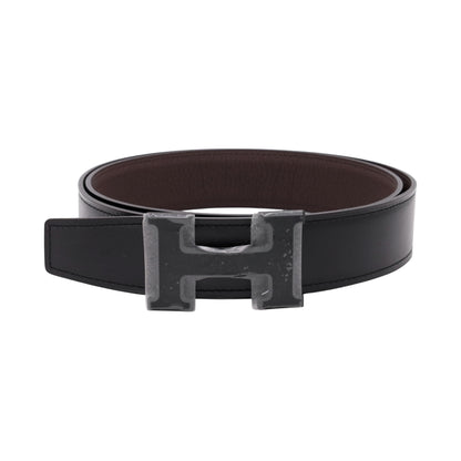 Constance belt 90BoxCalfBlack Chocolate So Black KStamp