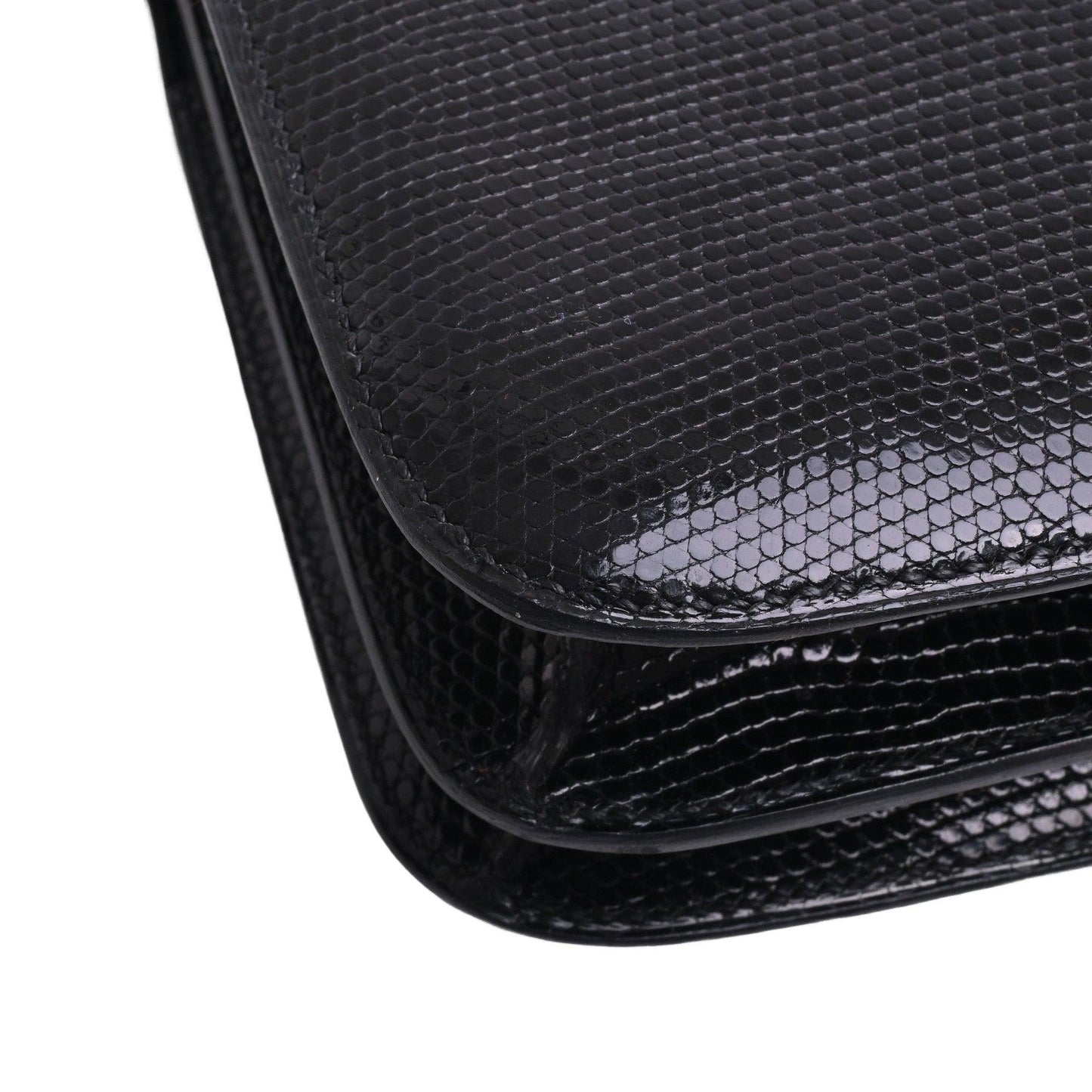 コンスタンスミニ　リザード　ブラック　ルテニウム金具　□I刻印