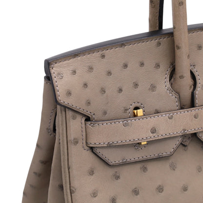 バーキン30　オーストリッチ　ムース　GP　□R刻印