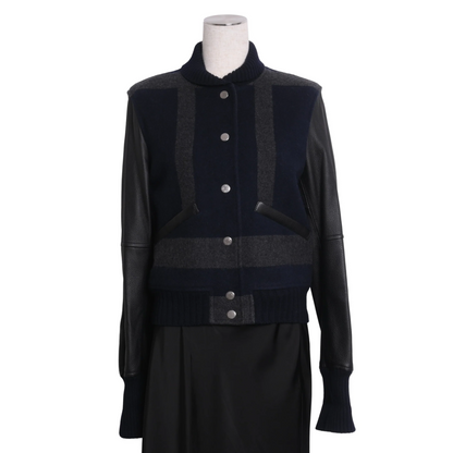 ブルゾン　カシミヤ　ディア　ネイビー　34