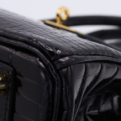 Birkin 25 Porosus Black GP ZStamp