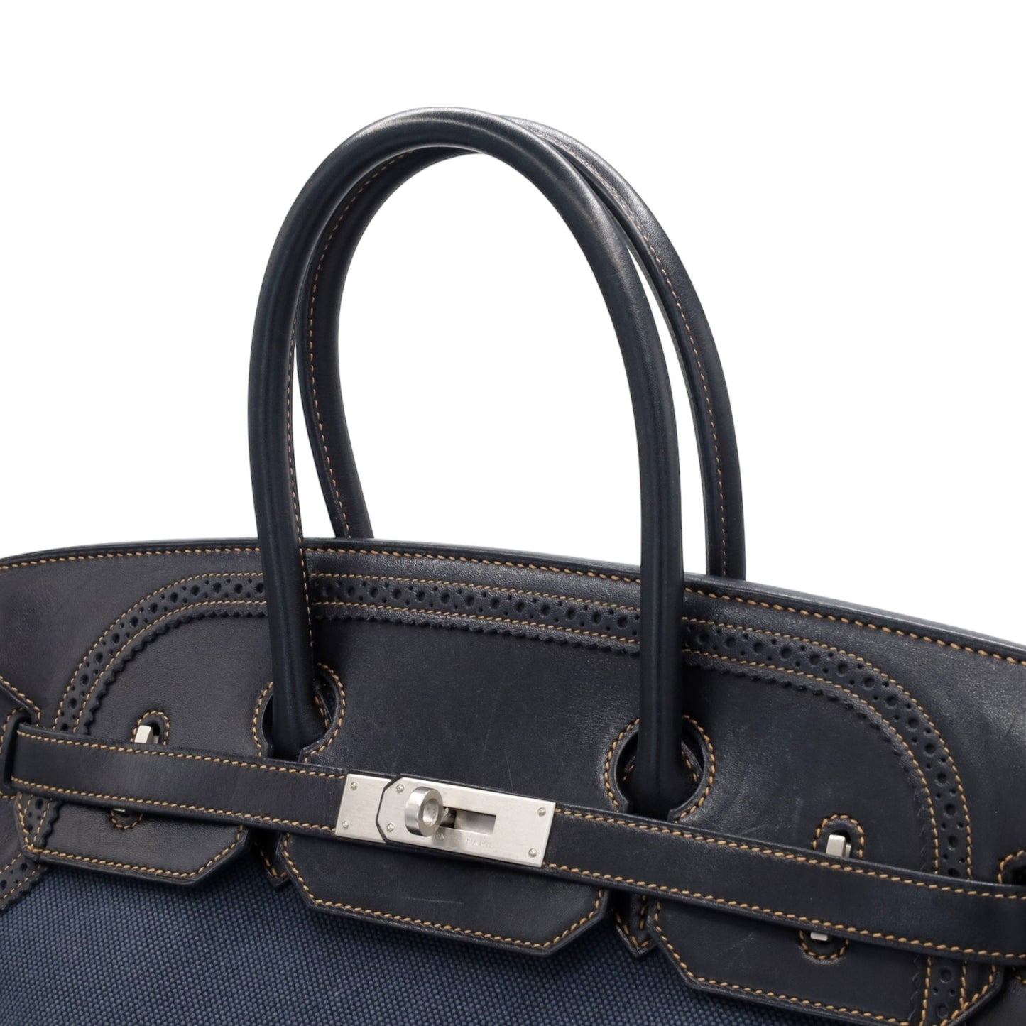 Birkin 35 Gillies Denim Fonce Blue Black SS □PStamp