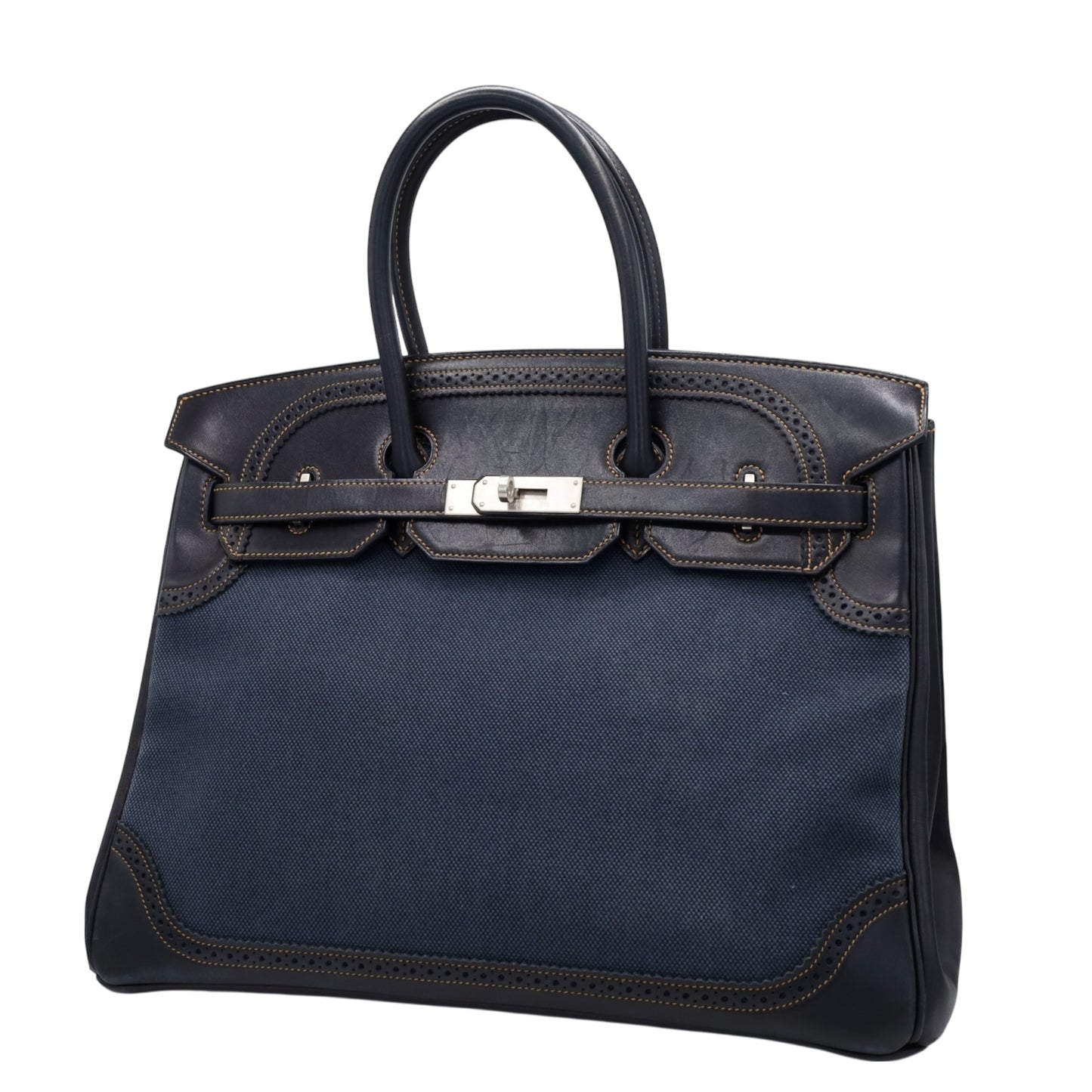 Birkin 35 Gillies Denim Fonce Blue Black SS □PStamp