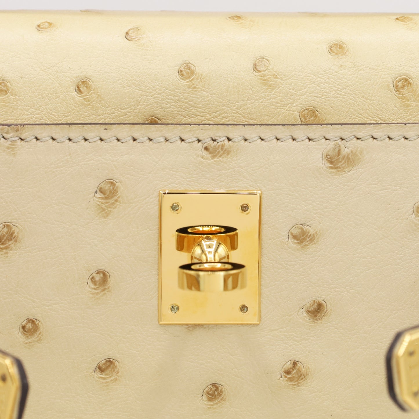 ポシェットケリー　オーストリッチ　ヴァニラ　GP　X刻印