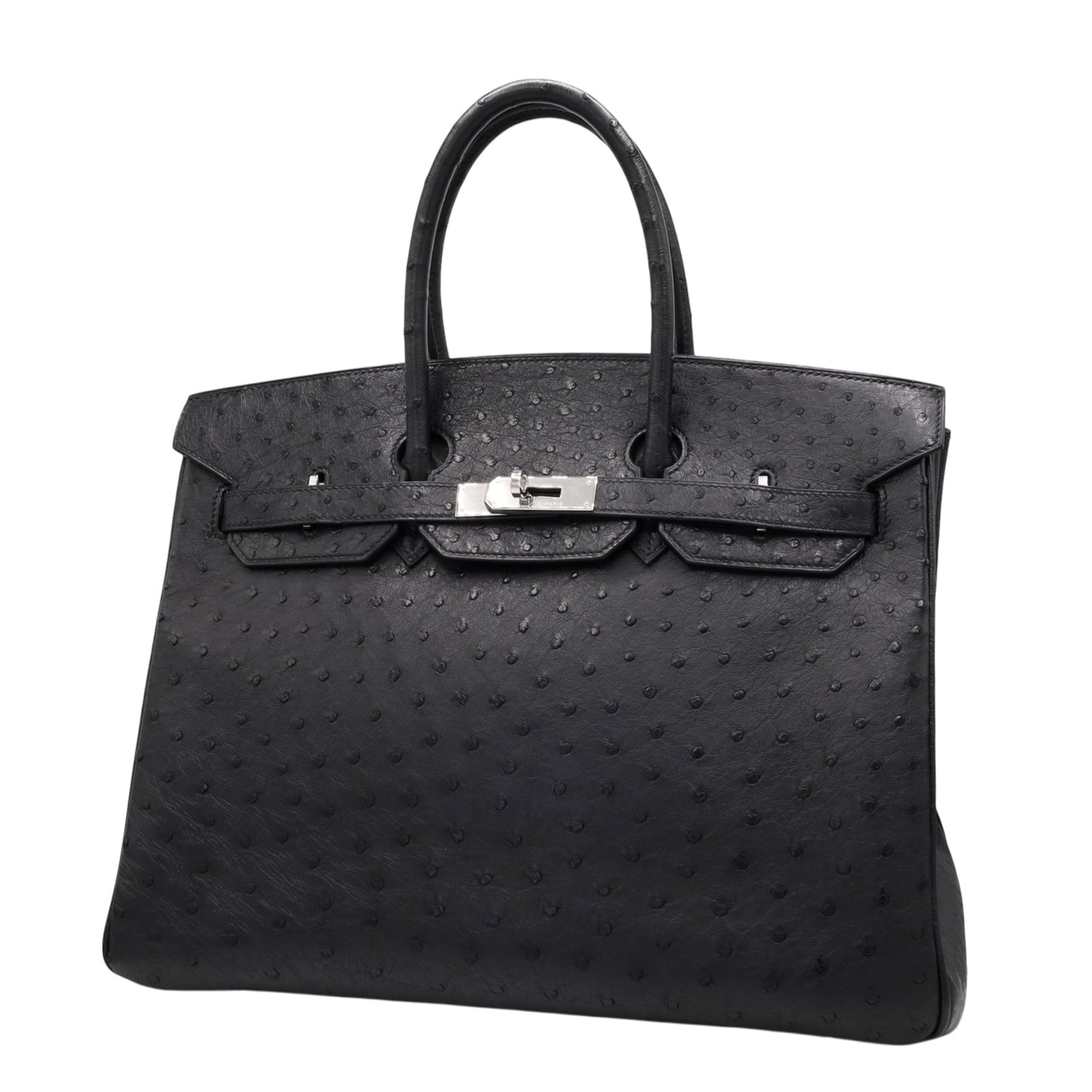 Birkin 35 Ostrich Black SS □JStamp
