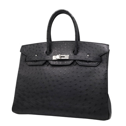 Birkin 35 Ostrich Black SS □JStamp