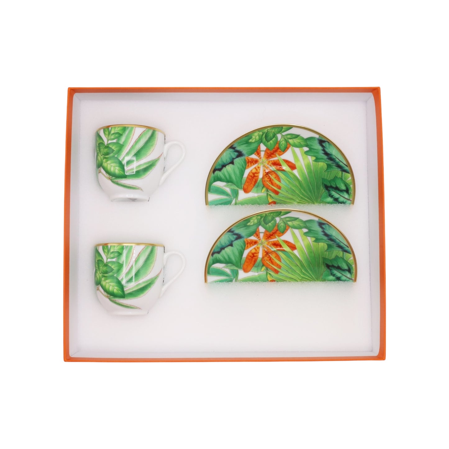 パシフェリア　コーヒーカップ＆ソーサー　ペア　グリーン