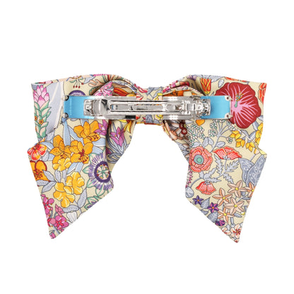 グルネルPM　バレッタ　花柄　シルク　マルチカラー