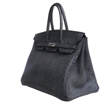 Birkin 35 Buffle Skipper Dalmatian Black SS □E engraved