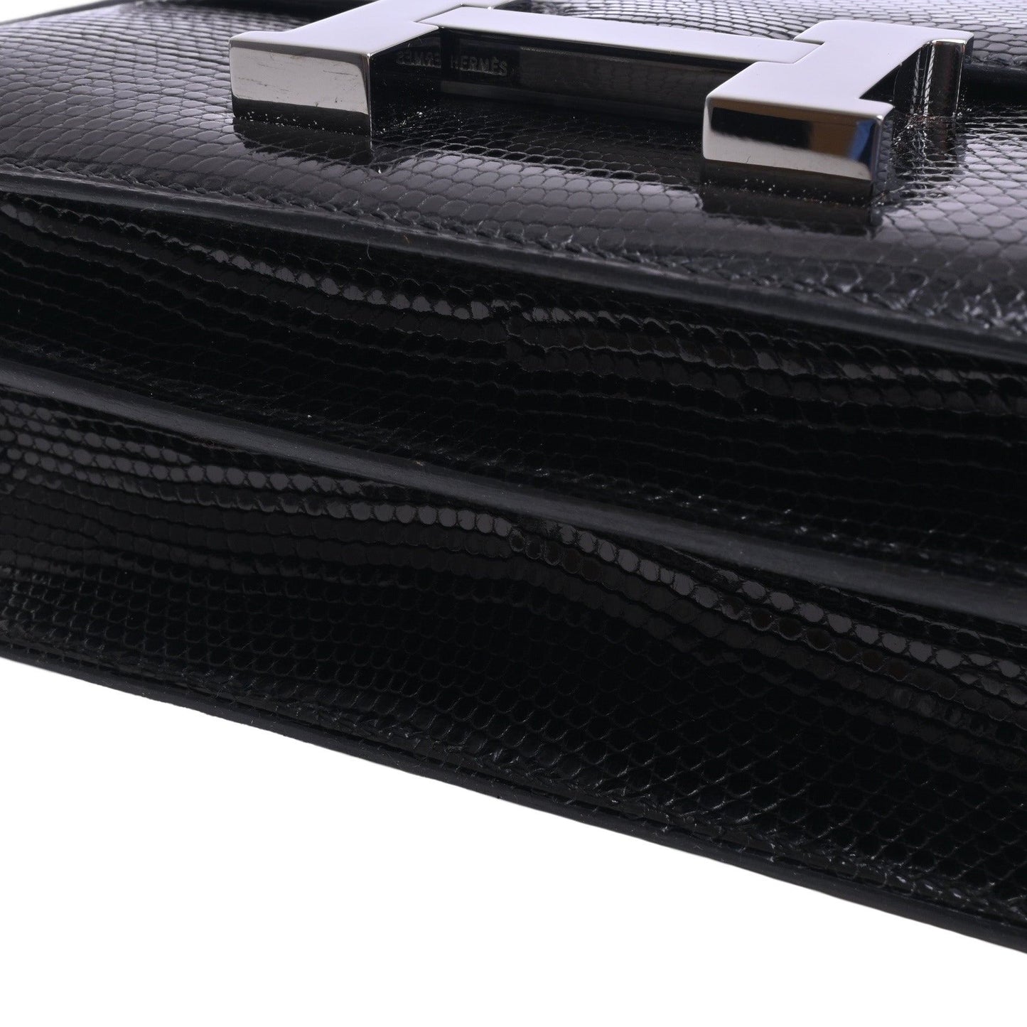 コンスタンスミニ　リザード　ブラック　ルテニウム金具　□I刻印