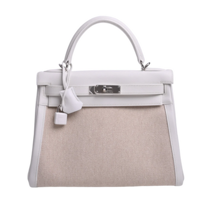 Kelly 28 Voor Swift Toile Ash White □K engraved