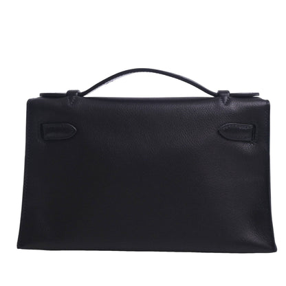 Pochette Kelly Evergrain Black SS □I engraved