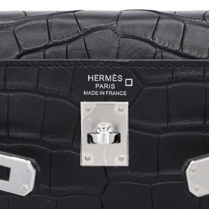 ケリー25　アリゲーターマット　ブラック　SS　K刻印